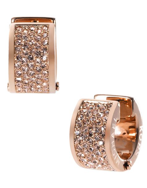 michael kors large rose gold hoop earrings|14k gold huggie hoop earrings.